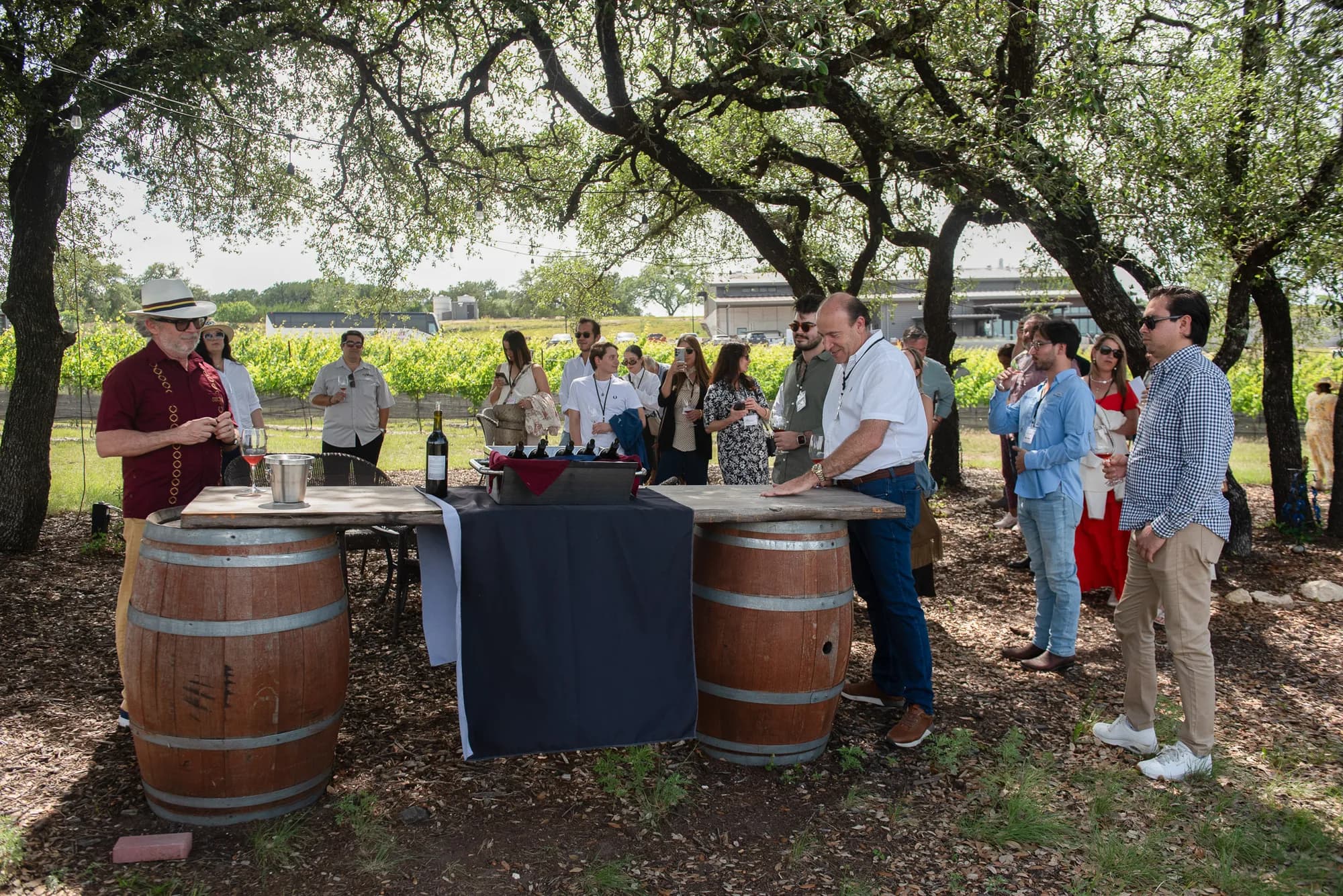 ASSCA members at a Texas Hill Country vineyard tasting