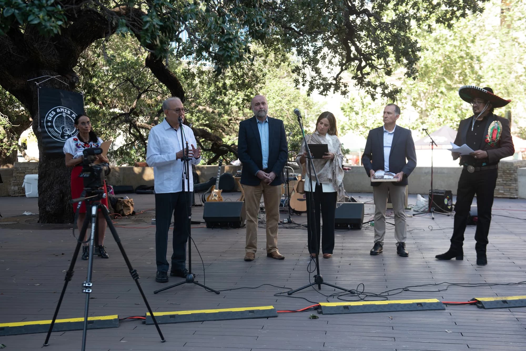 Speeches and media coverage at an Austin-Saltillo event